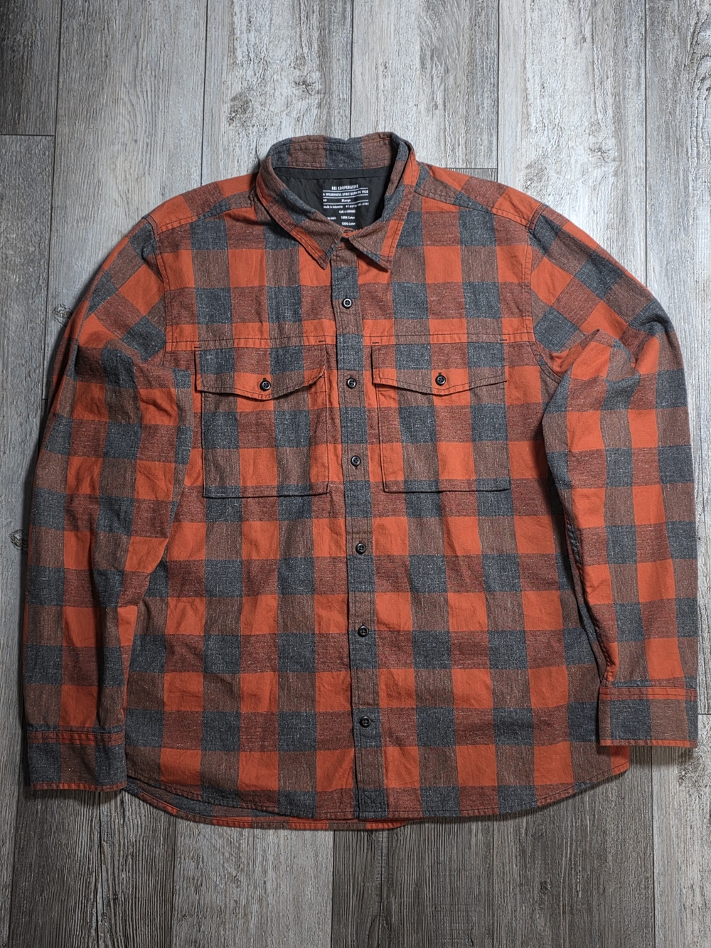 REI Co-op Men's Wallace Lake 100% Cotton  Flannel Button-down Shirt Sz XL